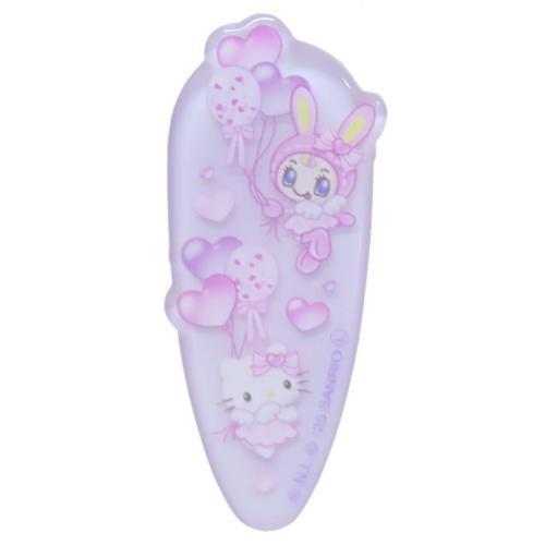 Mezzo Piano x Hello Kitty | Clear Styling Iron Hair Clip 29x66x19mm (Purple)