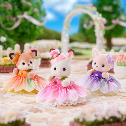 【JP】Sylvanian Families | Baby Trio Deer Rabbit Fennec (Flower Dress)
