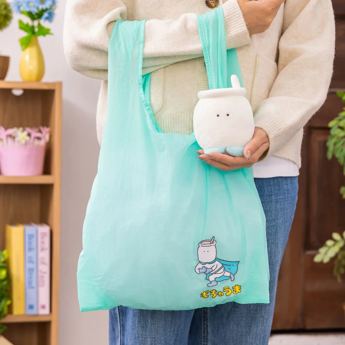 CHIIKAWA | Muchauman Eco Shopping Bag & Mascot Pouch & Bag Charm (100×135×55mm & 520×320mm)