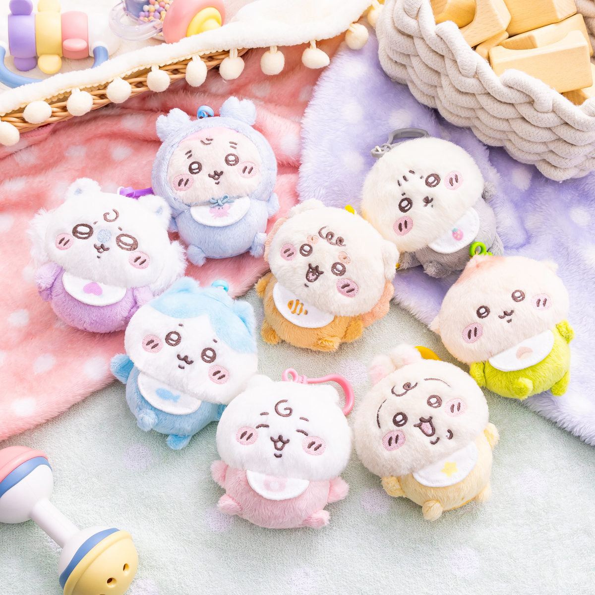 CHIIKAWA | Rakko Mascot Holder Plush Keychain Bag Charm 100×90×50mm (Chiikawa Baby)