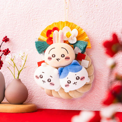 CHIIKAWA | Chiikawa & Hachiware & Usagi Plush Toy Plush Doll 190×150×85mm (New Year Collection Shimenawa)
