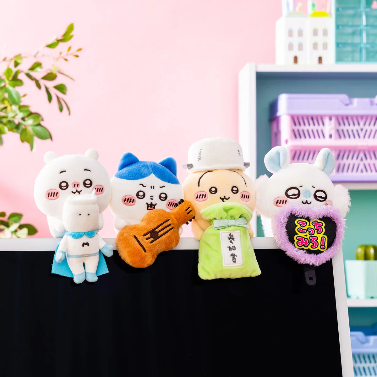 CHIIKAWA | Chiikawa & Muchauman Monitor Plush Toy 120×75×75mm (Hook-and-loop Watching from Your Desktop)