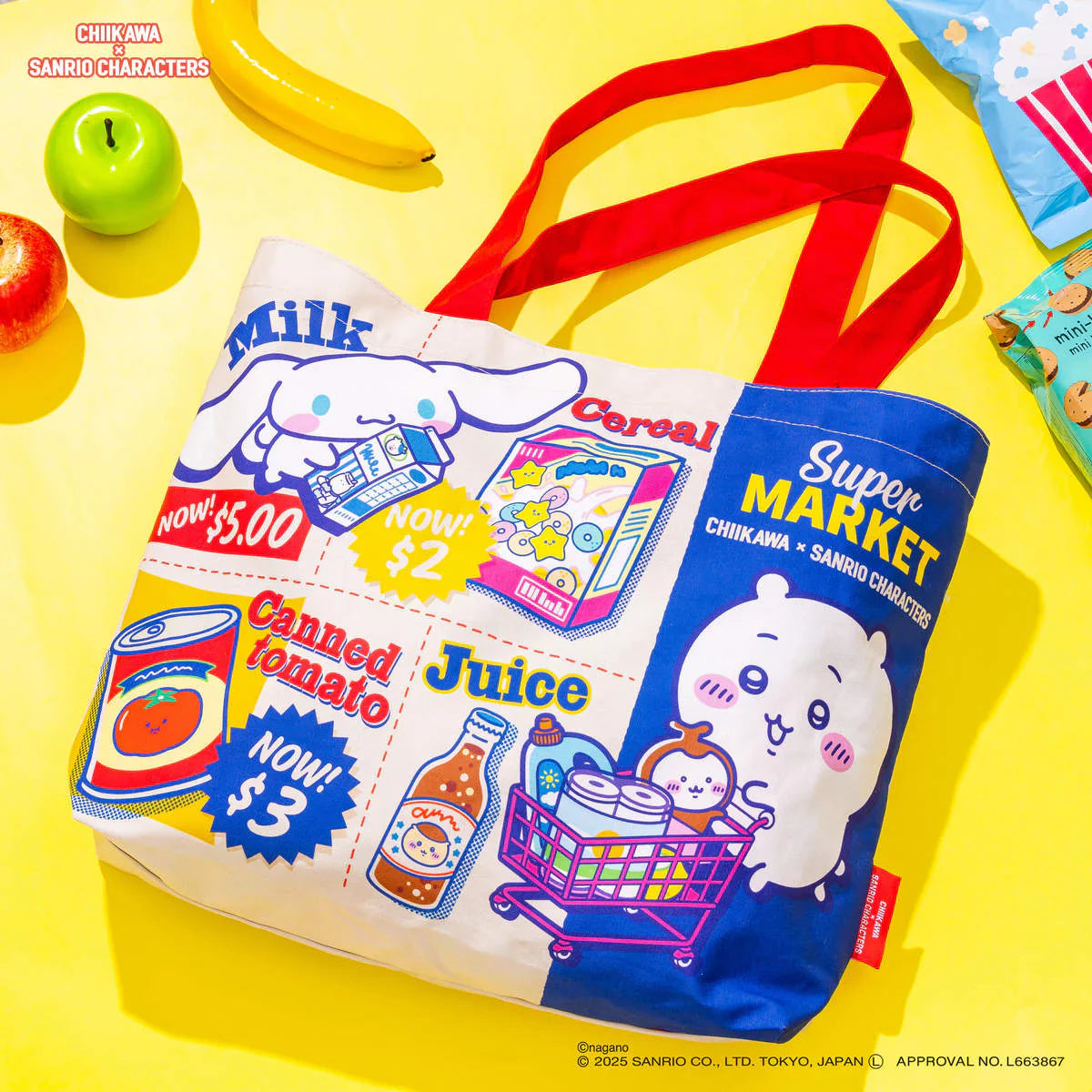 Chiikawa x Sanrio | Shopping Tote Bag 350x470x100mm (Supermarket)