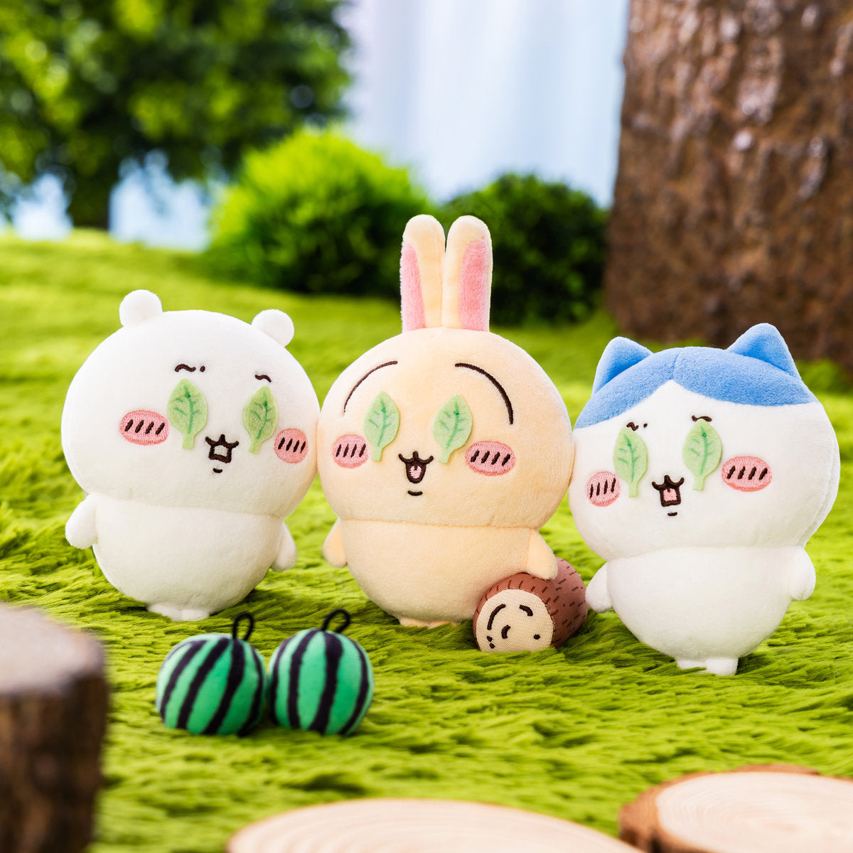 CHIIKAWA | Hachiware Watermelon Series Mascot Holder Plush Keychain Bag Charm 105×85×50mm(Is this a watermelon smash?)