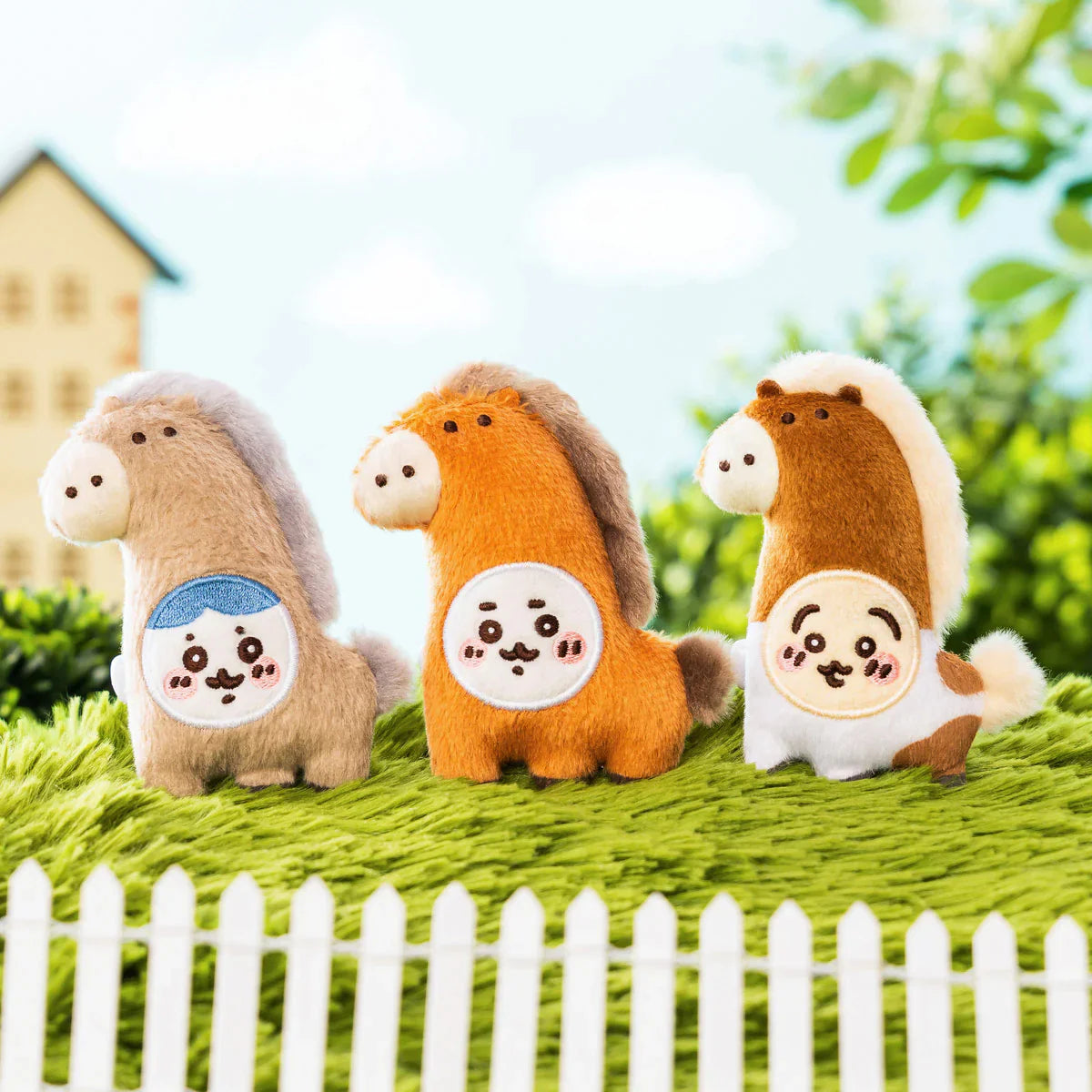 CHIIKAWA | Chiikawa & Usagi & Hachiware Plush Badge Set 100×80×25mm (UMA TO NARU)