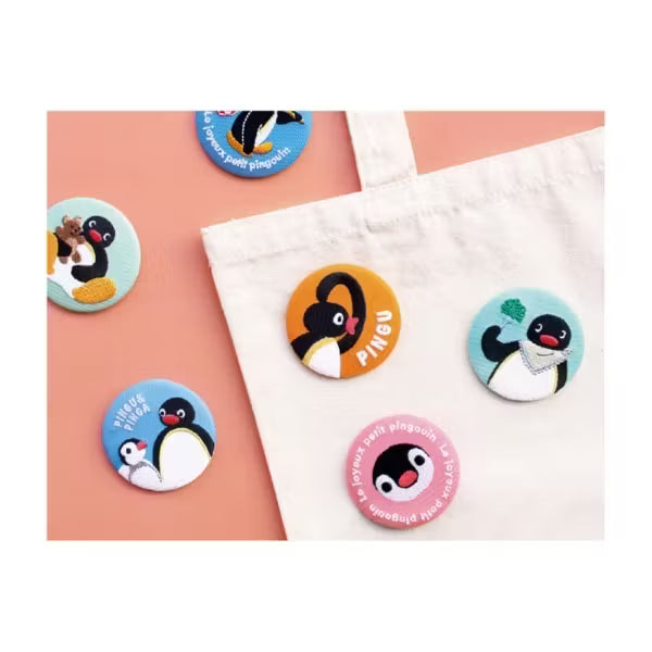 Pingu | Secret Embroidery Can Badge Blind Box Φ56×5mm (Shipped Randomly)