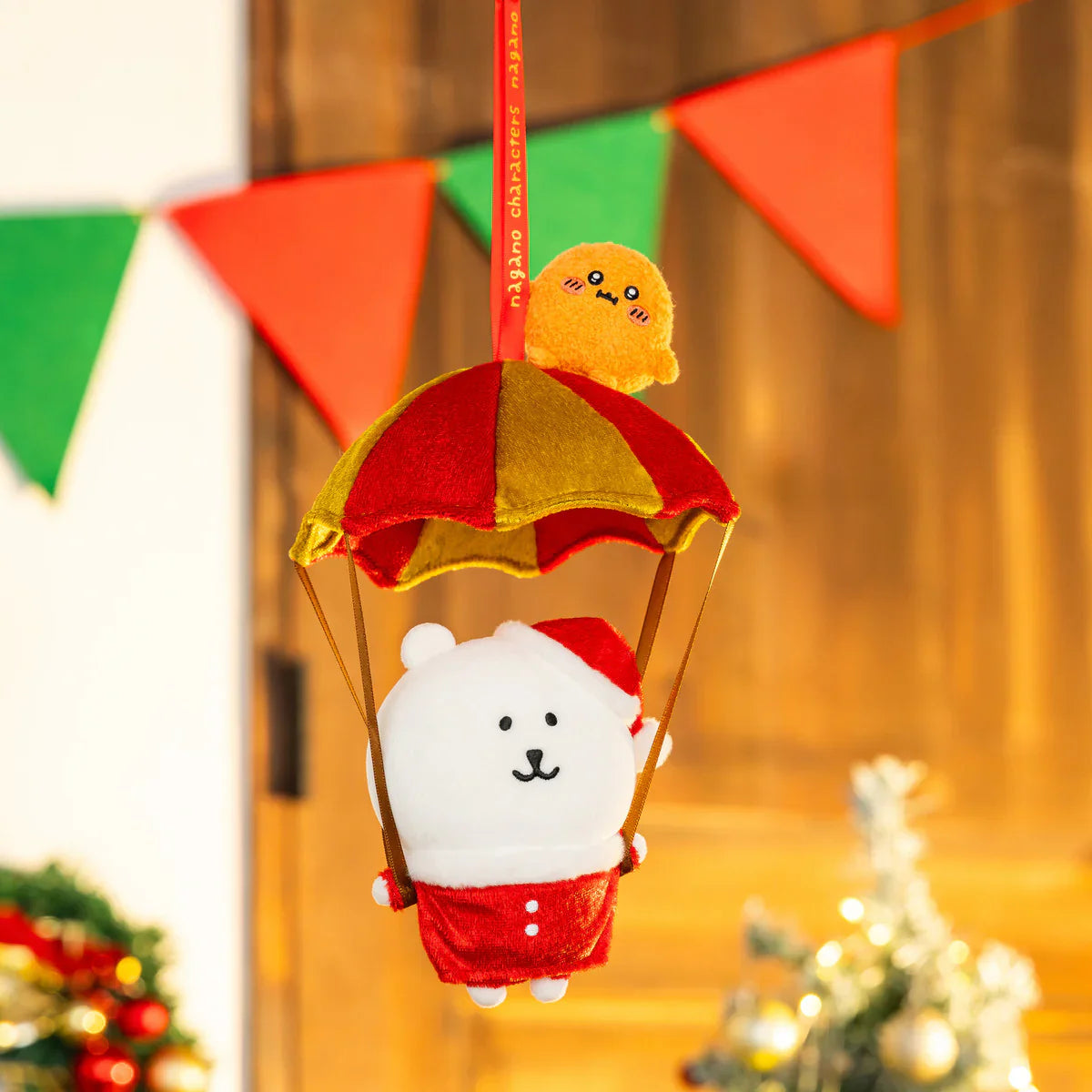 Nagano Characters | Hangable Parachute Christmas Bear Puppet 230×160×130mm