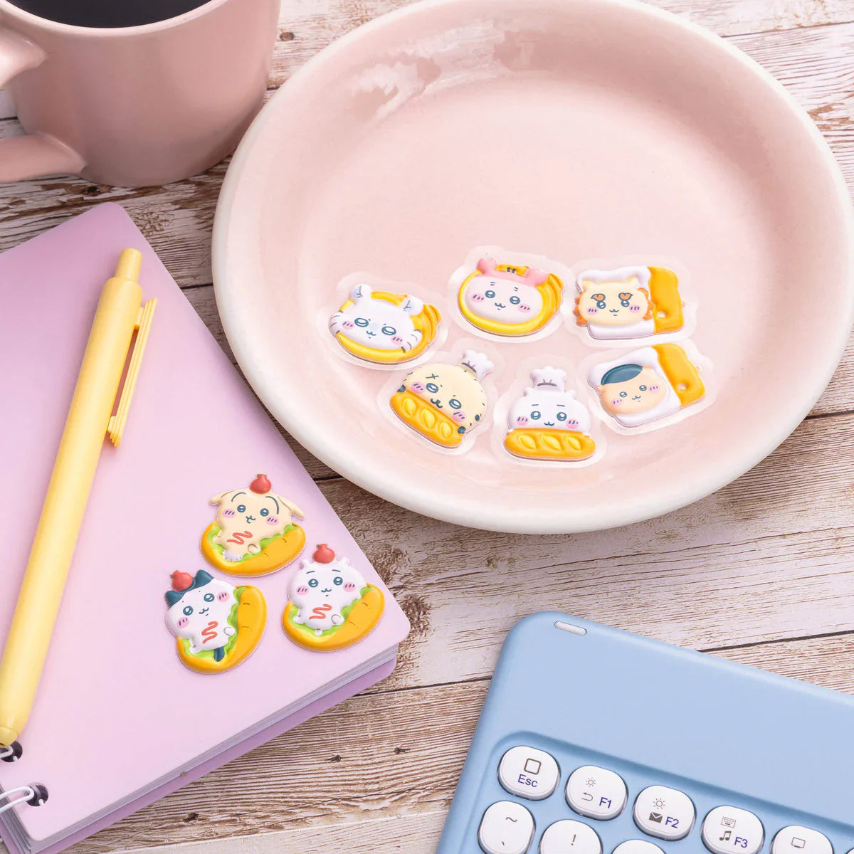 CHIIKAWA | Bakery Puffy Flake Stickers 18 pieces (Everyone with Various Bread)