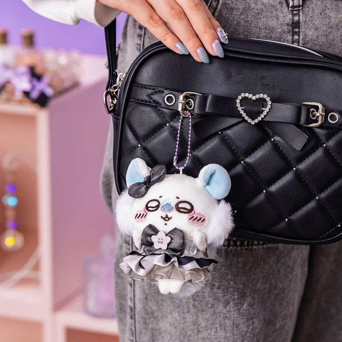 CHIIKAWA | Momonga Mascot Holder Plush Keychain Bag Charm 120×105×90mm (Super Magical Chiikawa Bad Ver.)