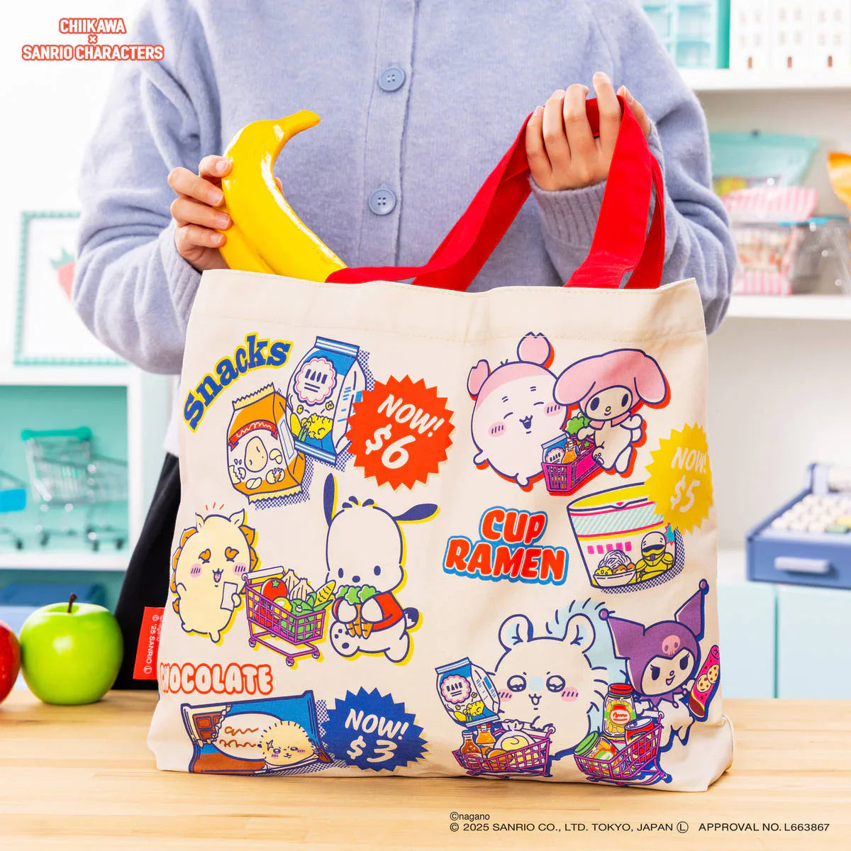 Chiikawa x Sanrio | Shopping Tote Bag 350x470x100mm (Supermarket)