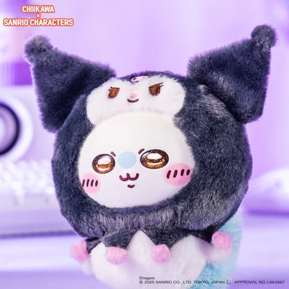 CHIIKAWA x SANRIO | Momonga x Kuromi Kiramekko Vinyl Plush Keychains Bag Charm 140×115×75mm