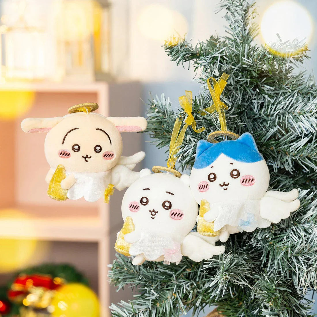 【Limit 1】Nagano Characters | Chiikawa Fuwapata Angel Mascot Holder Bag Charm Plush Keychain 105x130x65mm