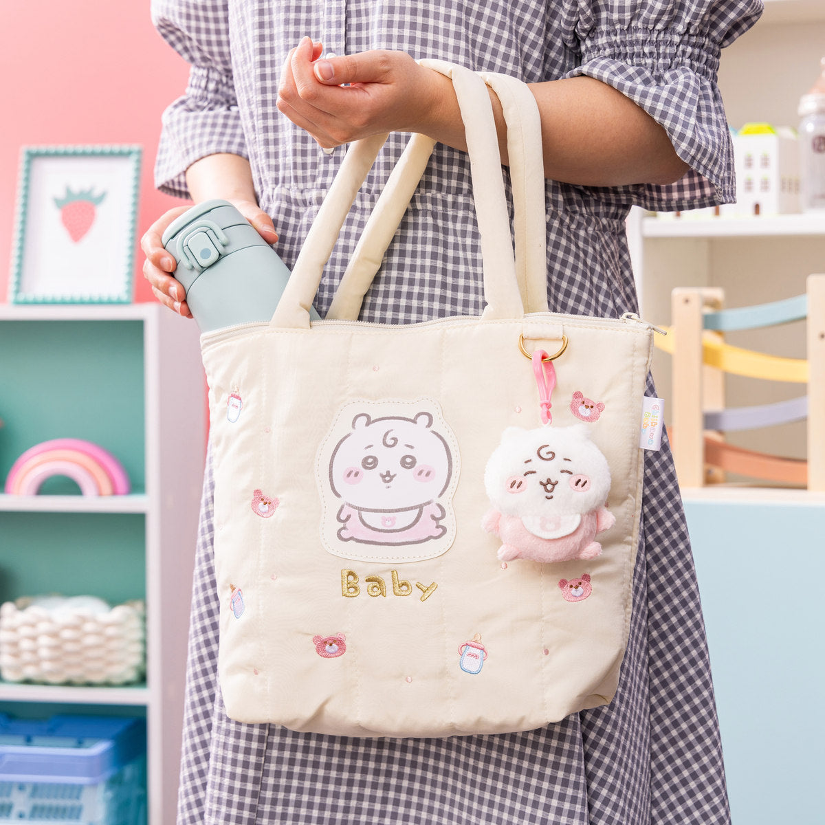 CHIIKAWA | Chiikawa Mascot Holder Plush Keychain Bag Charm 100×90×50mm (Chiikawa Baby)