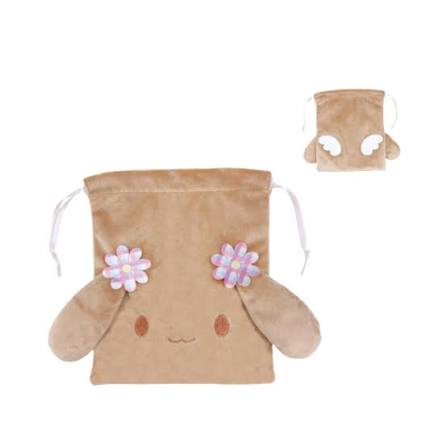 SANRIO | Cinnamo Angels Face Drawstring Bag 200x240x30mm (Mocha)