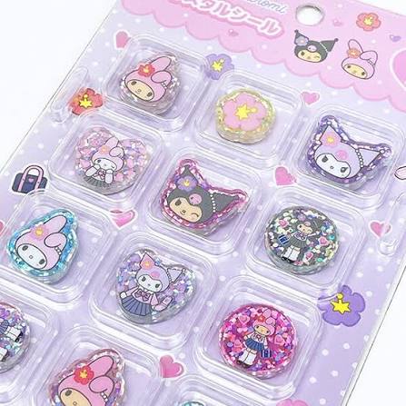 SANRIO | Kuromi & My Melody Crystal Sticker 17×20×4mm