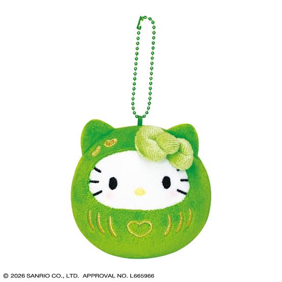 SANRIO | Hello Kitty Pop-up Store Mascot Holder Bag Charm Keychain (Matcha Daruma)