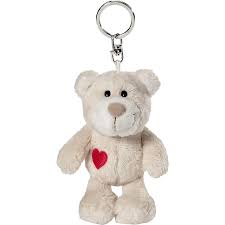 NICI Love Bear 10cm Bean Bag Keyring Keyholder WH