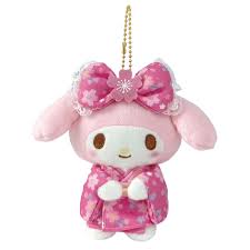 SANRIO | Mascot Holder Plush Keychain Bag Charm My Melody 145×140×60mm (Sakura kimono Series)