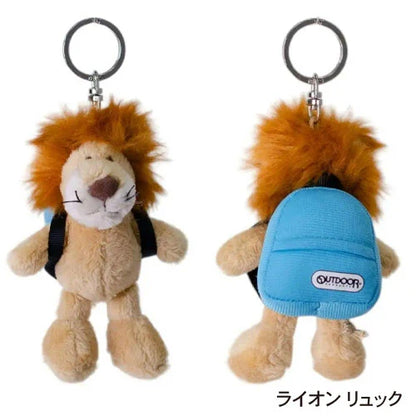 NICI×OUTDOOR PRODUCTS | Lion & Blue Backpack Set 10cm Bean Bag Keyring Keyholder