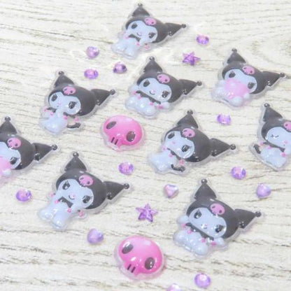 SANRIO | Kuromi Mini Deco Sticker & Slide Case with Ball Chain 105×110×10mm