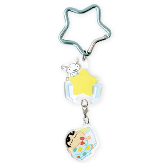 Crayon Shin-chan | Swaying Acrylic Keychain with Star Carabiner 0.4 x 4.2 x 4.8cm (Shiro)