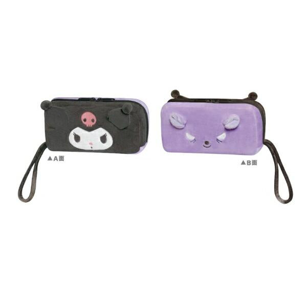 SANRIO | Twin Fluffy Plush Pen Case 19×10×5cm (Kuromi & Baku)