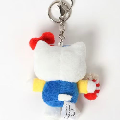 Me% x Hello Kitty | Mini Mascot Holder Plush Keychain 13cm 4th Ver. (Watching Movies/Popcorn)