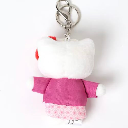 Me% x Hello Kitty | Mini Mascot Holder Plush Keychain 13cm 4th Ver. (Hot Springs)