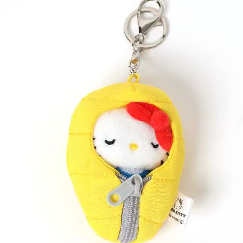 Me% x Hello Kitty | Mini Mascot Holder Plush Keychain 13cm 4th Ver. (Camping)