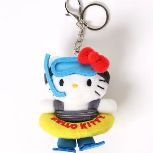 Me% x Hello Kitty | Mini Mascot Holder Plush Keychain 13cm 4th Ver. (Snorkel)