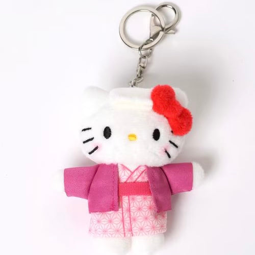Me% x Hello Kitty | Mini Mascot Holder Plush Keychain 13cm 4th Ver. (Hot Springs)