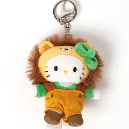 【Limit 1 / Customer】Me% x Hello Kitty | Mini Mascot Holder Plush Keychain 13cm 4th Ver. (Lion)