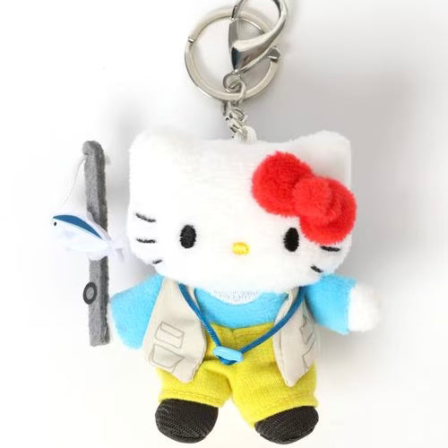 Me% x Hello Kitty | Mini Mascot Holder Plush Keychain 13cm 4th Ver. (Fishing)