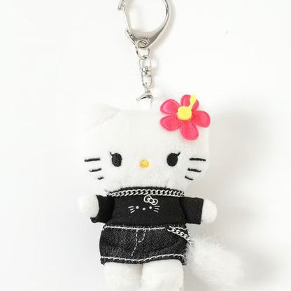 and St Me% x Sanrio Hello Kitty | Mini Mascot Holder Plush Keychain 13cm 6th Ver. (Gal Black)
