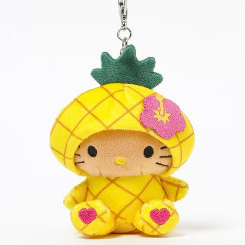HELLO KITTY×GLOBAL WORK | Pineapple Tanned Mascot Holder Bag Charm Plush Keychain 10cm Approx. (Heisei Retro)