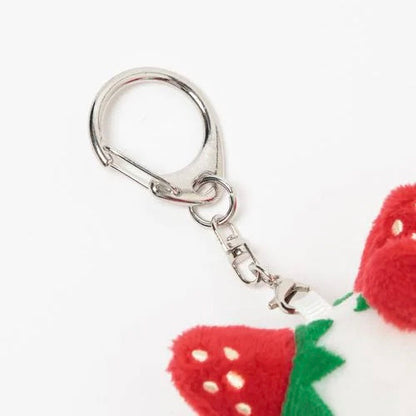 and St Me% x Sanrio | Pom Pom Purin Mini Mascot Holder Plush Keychain 150mm (Strawberry Newspaper)