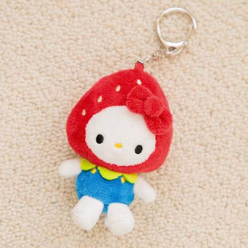 and St Me% x Sanrio | Hello Kitty Mini Mascot Holder Plush Keychain 150mm (Strawberry Newspaper)