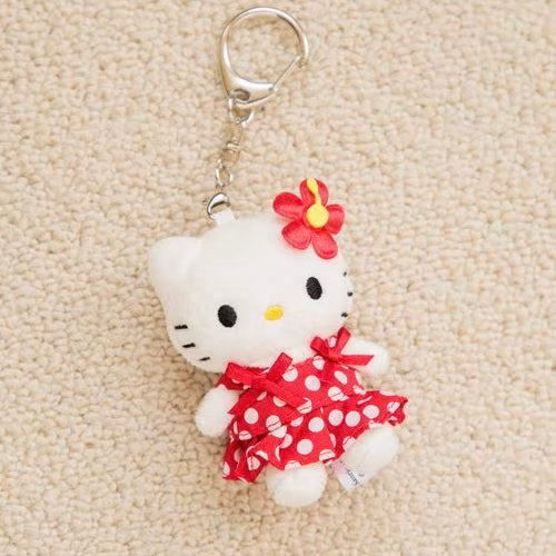 and St Me% x Sanrio | Hello Kitty Mini Mascot Holder Plush Keychain 150mm (Strawberry Newspaper)