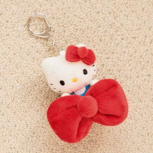 and St Me% x Sanrio Hello Kitty | Mini Mascot Holder Plush Keychain 13cm 7th Ver. (Ribbon Glue)