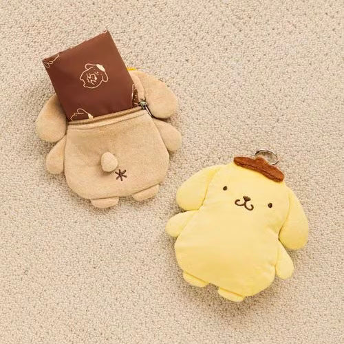 SANRIO x LOWRYS FARM | Pompompurin Eco Bag 310x270x85mm with Pouch Keychain 160x160mm (Beige)