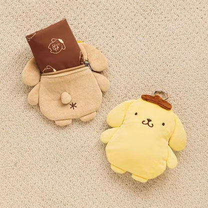 SANRIO x LOWRYS FARM | Pompompurin Eco Bag 310x270x85mm with Pouch Keychain 160x160mm (Beige)