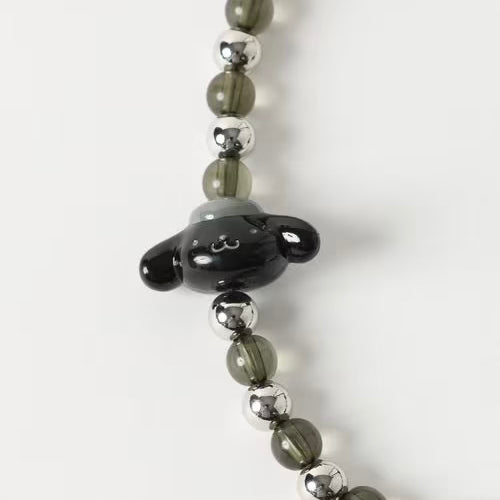 SANRIO x LOWRYS FARM | Pompompurin Face Key Charm Handle Strap 190mm Approx. (Black)