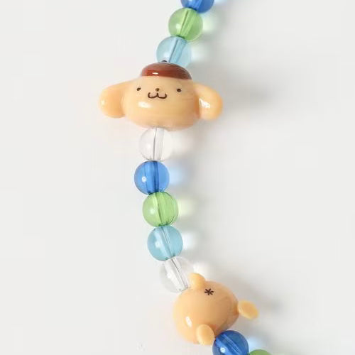 SANRIO x LOWRYS FARM | Pompompurin Face Key Charm Handle Strap 190mm Approx. (Brown)