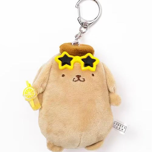 and St Me% x Sanrio Pompompurin | Mini Mascot Holder Plush Keychain 13cm 8th Ver. (Sunglasses)
