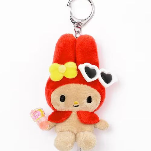 and St Me% x Sanrio My Melody | Mini Mascot Holder Plush Keychain 13cm 8th Ver. (Sunglasses)
