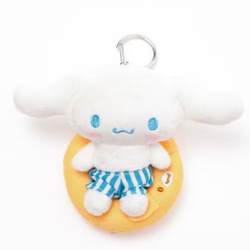 and St Me% x Sanrio Cinnamoroll | Mini Mascot Holder Plush Keychain 13cm 8th Ver. (Swimming Ring)