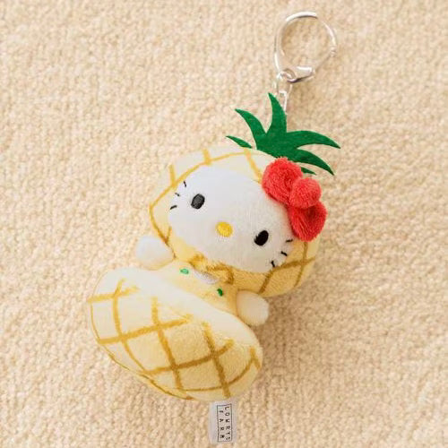 and St Me% x Sanrio Hello Kitty | Mini Mascot Holder Plush Keychain 13cm 8th Ver. (Pineapple)