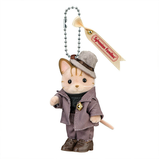 【JP】Sylvanian Families Calico Cat Brother Keychain (Outing Outfit) 80x45x155+20mm
