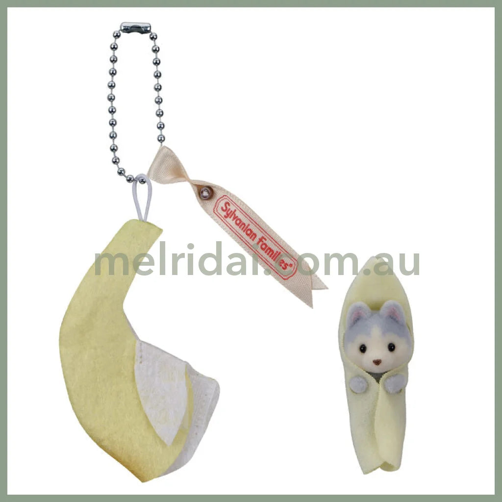 【Jp】Sylvanian Families | Baby Fruits Keychain Husky Banana Costume 78 X 28 140Mm