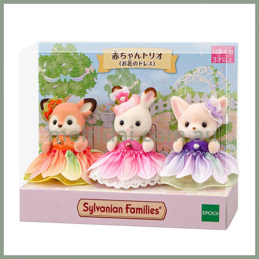 【JP】Sylvanian Families | Baby Trio Deer Rabbit Fennec (Flower Dress)